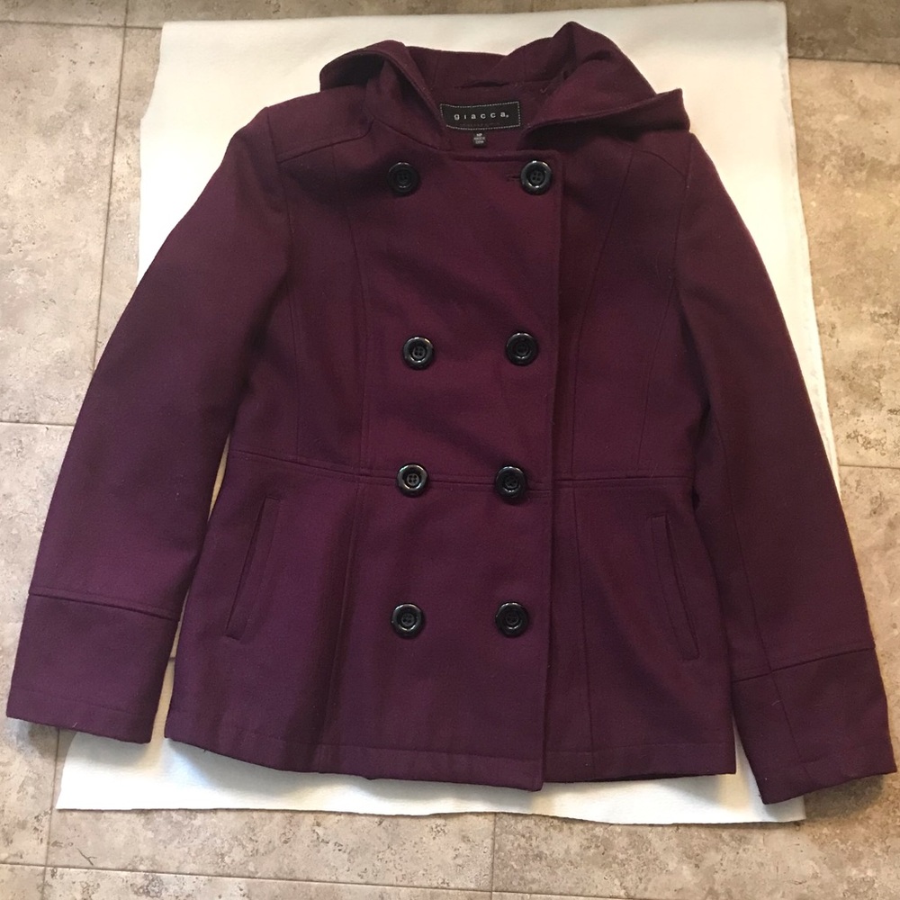 Purple/dark maroon wool coat